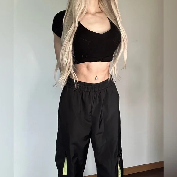 Black Windbreaker Joggers - Picture 4 of 5